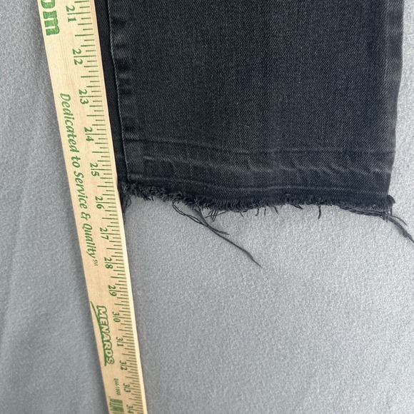 We the Free Button Fly Jeans Women 27 Black Free People Faded Wash Raw Hem Denim - Picture 6 of 6